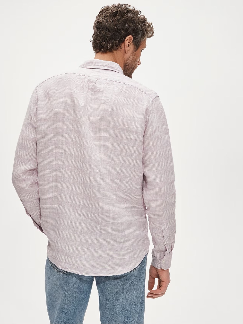 J. CREW Linen point-collar shirt in Glen Plaid Size M NWT $178 CT991 - Picture 4 of 10